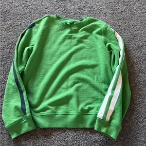 dip Green Kids Sweater with White and Black Stripes